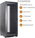 IT-BUDGET 19 inch serverio spintos SRK komplektas 42U 800x1000 mm i&scaron;ardomas juodas