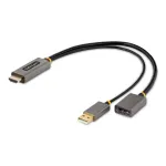 StarTech.com 1 pėdos (30 cm) HDMI į DisplayPort adapterio kabelis, aktyvus, 4K 60Hz HDMI 2.0 į DP 1.2 keitiklis, HDR, USB maitinimas, HDMI &scaron;altinis į DisplayPort monitorių ne&scaron;iojamiesiems / staliniams kompiuteriams