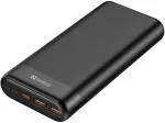 Sandberg Powerbank 20000 PD65W+2xQC3.0, 20000 mAh, Li-Ion, Quick Charge 3.0, 65 W, juoda