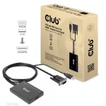 Club 3D CAC-1720 VGA ir USB Type-A į HDMI adapteris su laidu M/F, 0,6 m (1,97 ft), 28AWG, juodas