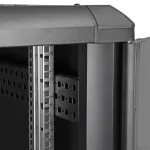 StarTech.com 4-Post 22U Server Rack Cabinet, užrakinama 19 colių duomenų spinta kompiuteriams / AV / IT įrangai, biuro / namų tinklo stovas su ratukais ir reguliuojamais montavimo bėgeliais