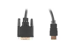 LANBERG HDMI(M)->DVI-D(M)(24+1) Dual Link laidas su paauksuotomis 4K jungtimis - 3m juoda