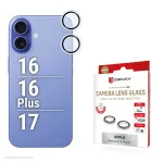 Displex Premium Camera Lens Glass, iPhone 16/16 Plus/17 stiklui, 10H, Single Rings, DLC, skaidrus, Quick Mount