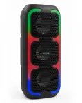 Ne&scaron;iojamas stereo garsiakalbis SQUEAK SQ1009 &ndash; Bluetooth 5.3, 45W RMS, 10h baterija, FM, USB, AUX, LED, 1800 mAh, Juodas