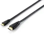 Equip HDMI į Mini HDMI laidas, 2 m, HDMI A tipo (standartinis), HDMI C tipo (Mini), 3D, 10,2 Gbit/s, juoda