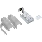 InLine RJ45 3-jungties gofruotas lizdas Cat.6A ekranuotas, pilkas, 100 vnt.