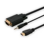 SAVIO CL-198 HDMI&ndash;VGA laidas su garsu, 1,8 m