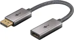 Plus DisplayPort į HDMI adapterio laidas, 4K @ 60Hz (pilka, 20cm, 32 Gbit/s)