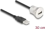 USB kabelis DeLOCK 88181 USB 2.0 0,3 m USB A juodas sidabrinis