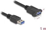 DeLOCK USB laidas USB Type-A ki&scaron;tukas į lizdą 1m 5 Gbps juodas