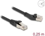 Tinklo kabelis DeLOCK RJ45 Cat.8.1 45&deg; kairėn lenktas 0,25 m juodas
