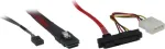 Inter-Tech - Vidinis SAS kabelis - SAS 6Gbit/s - Mini SAS (SFF-8087) prie vidinio maitinimo &scaron;altinio, 4 kontaktų, vidinis SAS, 29 kontaktų (SFF-8482) - 50cm - Juoda, Raudona (88885001)