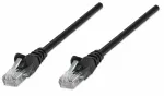 Intellinet tinklo jungiamasis kabelis, Cat5e, 10 m, juodas, CCA, U/UTP, PVC, RJ45, auksuoti kontaktai, su apsauginiu gaubteliu, su įvore, garantija visam laikui