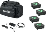 LED plok&scaron;čių &scaron;viestuvų rinkinys EUROLITE 4x AKKU IP 3 &ndash; 4 baterijomis maitinami plok&scaron;ti &scaron;viestuvai, įkraunami