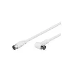 Wentronic Goobay SAT kampinis jungiamasis kabelis, F-Quick, 100% ekranuotas, baltas, 5 m &ndash; F-ki&scaron;tukas (Quick) &ndash; F-ki&scaron;tukas (Quick) 90&deg; (67350)