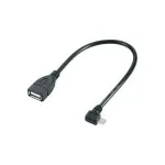 Renkforce 1360259 USB 2.0 OTG kabelis, Micro-B ki&scaron;tukas&ndash;USB-A lizdas, 0,1 m, paauksuoti kontaktai, juodas