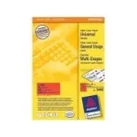 Avery &ndash; etiketės aplankams &ndash; Raudona &ndash; 70 x 37 mm &ndash; 2400 etikečių (100 lapų x 24) (3448)