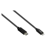 Good Connections USB 2.0 įkrovimo ir duomenų kabelis iPhone/iPad/iPod, USB-C ki&scaron;tukas į Lightning - auk&scaron;tos kokybės ir oficialiai Apple