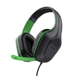 Trust GXT 415X ZIROX ausinės su laidu, žaidimų, lankeliu, juodos, žalios