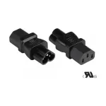 Maitinimo adapteris IEC įrenginio ki&scaron;tukas C6 (tiesus) į IEC įrenginio lizdą C13 (tiesus), UL, juodas, Good Connections&reg; (PA-0630S)