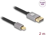 DeLOCK Mini DisplayPort į DisplayPort laidas 8K 60 Hz 2 m pilkas metalinis