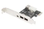DIGITUS IEEE 1394a sąsajos plok&scaron;tė, PCI-E, 3 prievadai: 1x i&scaron;orinis 1394mini, 2x i&scaron;oriniai 1394a