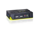 LevelOne KVM-0221 KVM jungiklis, 2x USB-A, su garso palaikymu, pilkas