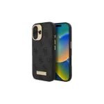 Guess GUHMP16MU4GPRK iPhone 16 Plus 6,7 inch juodas kietas dėklas su 4G logotipo plok&scaron;te ir MagSafe