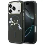 KARL LAGERFELD IML Choupettes KarlScript Logo MagSafe Case, skirta Apple iPhone 17 Pro, juoda