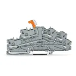WAGO TOPJOB S N-Atjungimo Gnybtų Blokas su PE, 3-Laidinis, Push-in CAGE CLAMP, Pilkas, 2003-6644