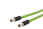 METZ CONNECT pramoninis Ethernet kabelis M12 &ndash; M12, 8 kontaktų X-koduotas, CAT 6a S/FTP, 10 m, žalias, atsparus sukimui, halogenų neturintis