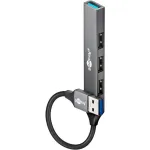 Goobay USB Hub 74456 USB-A 4 prievadai 5000 Mbit/s &Scaron;viesiai pilka