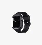 UNIQ Monos 2in1 Apple Watch dirželis su dėklu, skirtas Series 4/5/6/7/8/9/SE/SE2/SE3 44/45mm, Midnight Black
