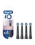 Dantų &scaron;epetėlio galvutės Oral-B iO Gentle Care &ndash; 4 vnt., juodos, mink&scaron;tų &scaron;erelių