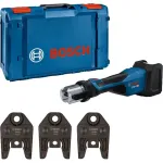 Bosch Professional GPT 18V-32 belaidis presavimo įrankis, Solo versija, Kit TH, 18V, mėlynas, be akumuliatoriaus ir įkroviklio, 3 standartiniai TH presavimo nasrai, L-BOXX dėkle