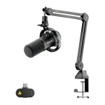 MAONO PD200WS dinaminis mikrofonas (juodas) &ndash; USB/XLR kardiroidinis su RGB ir nuliniu vėlavimu stebėjimu