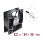 Delock Axial Fan 48 V DC, 120 x 120 x 38 mm su 2 kontaktų jungtimi, juodas