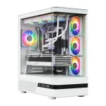 MODECOM Volcano AQ100 ARGB Midi bok&scaron;tas baltas