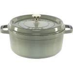 Staub La Cocotte 24 cm apvalus ketaus puodas, eukalipto spalvos