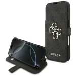 Guess Book 4G Metal Logo dėklas, skirtas iPhone 18 Pro / 17 Pro - juodas