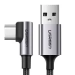 UGREEN US284 USB-A į USB-C stačiu kampu laidas, 3A, 3m, juodas