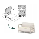 KETER Sodo sofa dvivietė Scandi Linea 2 vietų sofa pebble pilka/&scaron;viesiai smėlio spalvos