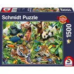 Schmidt Spiele 57385 Kunterbunte Tierwelt dėlionė, 1500 detalių, gyvūnai, nuo 12 metų