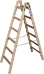 KRAUSE medinės dvipusės laiptinės kopėčios 2x6 laiptelių, pu&scaron;is, 150 kg, EN 131 170088