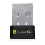 Techly I-WL-USB-600TY Mini WiFi USB adapteris, Dual Band MU-MIMO, 2dBi, 600Mbps, juodas