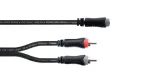 Cordial 14889 audio Y-adapterio kabelis 3,5 mm stereo jack moteri&scaron;ka &ndash; 2x RCA moteri&scaron;ka, 0,3 m, juodas PVC dvigubas kabelis