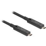 Aktyvus optinis USB-C 8K vaizdo + duomenų + PD laidas (juodas, 15 m, PD 60 W)