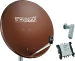 SCHWAIGER SAT sistema 80 cm 6 dalyviams Quattro LNB (be jungiklio) plytų spalvos su 5/6 multiswitch