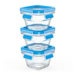 EMSA CLIP & CLOSE N10507 Square Set Blue, Transparent 3 vnt.