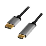 LogiLink CDA0107 vaizdo kabelio adapteris 2 m DisplayPort &rarr; HDMI pilka/juoda